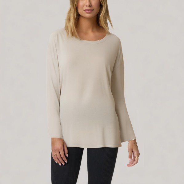 Casual round neck women's long-sleeved base layer