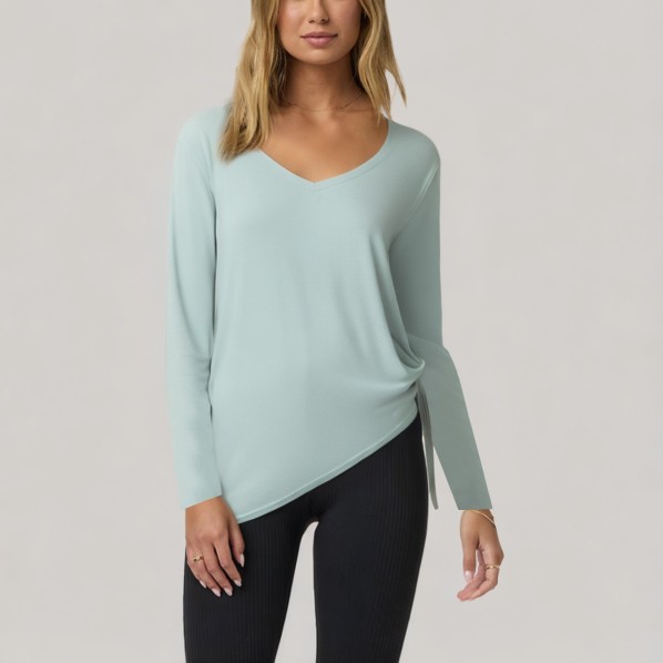 Asymmetrical design women's base layer top