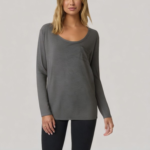Round neck comfortable women's long-sleeved base layer