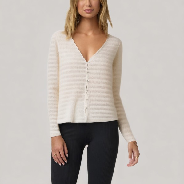 V-neck single-breasted women's base layer top