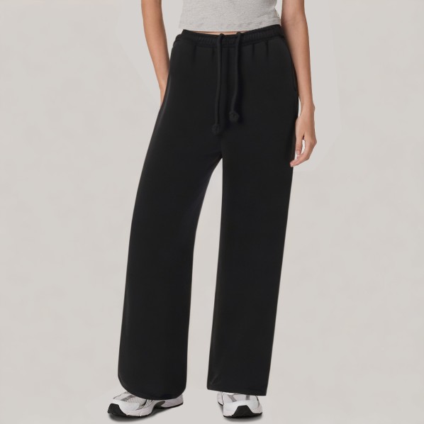 Black comfortable and warm women's sports pants