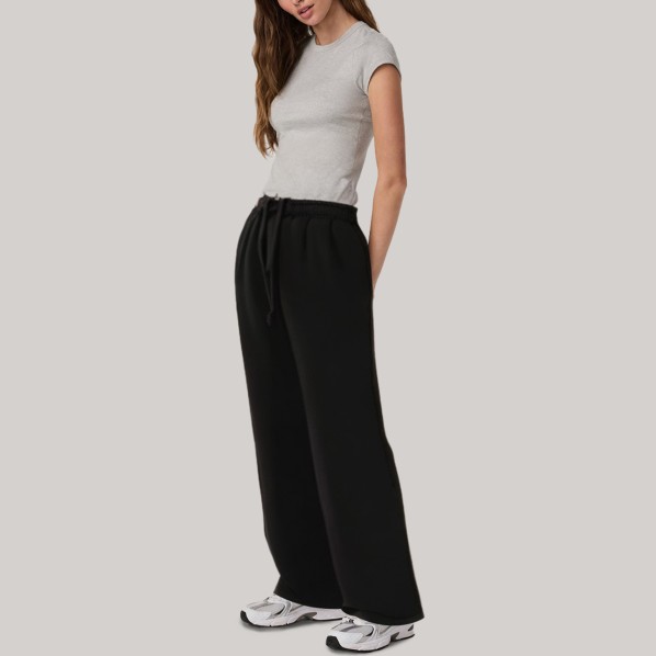 Black comfortable and warm women's sports pants