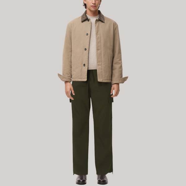 Elastic waist straight leg men's windproof pants
