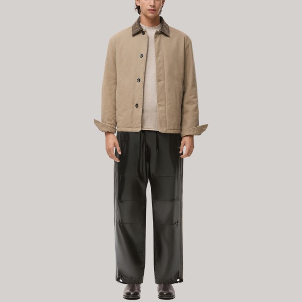 Grey side zipper wide-leg men's windproof pants