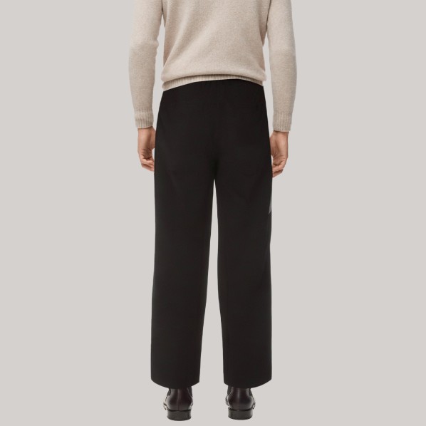 Color-blocked elastic waist men's windproof pants