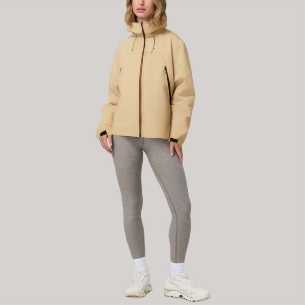 Simple hooded zip-up women's windbreaker